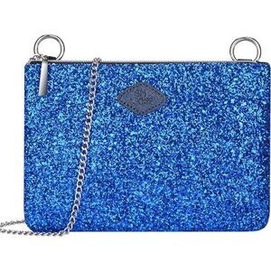 Blue Clutch Purse for Women, Crossbody Glitter Evening Bag, Sequin Handbag